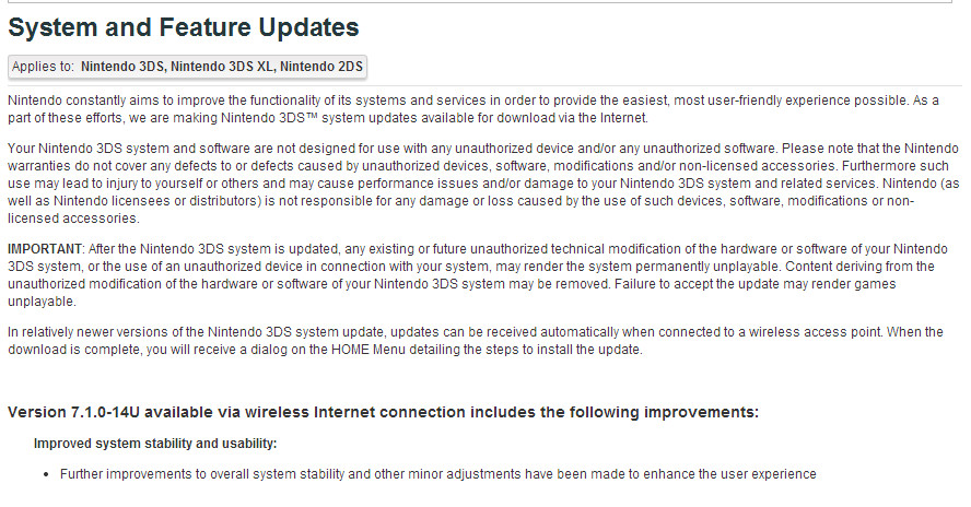 3ds最新7.1.0-14x系统固件放出