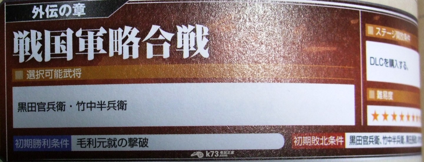 戰(zhàn)國(guó)無雙4 DLC外傳標(biāo)題