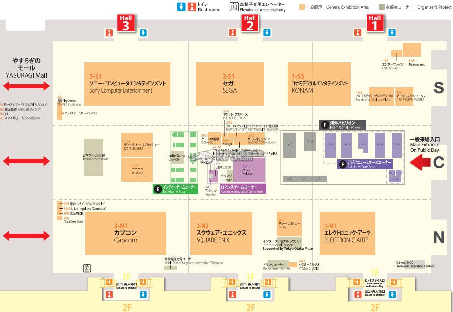 東京電玩展TGS2014各廠商展臺布局圖