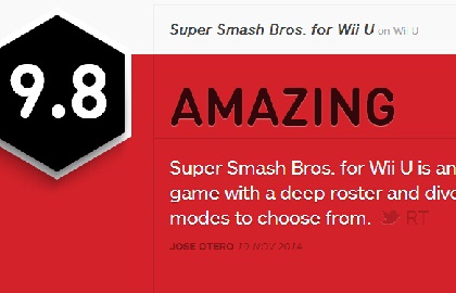 《任天堂明星大乱斗WiiU》IGN评分出炉 9.8分领跑