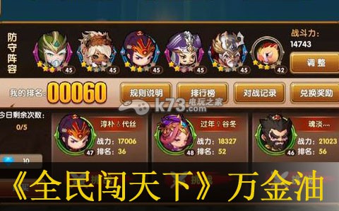 全民闯天下万金油阵容解析 全民闯天下万金油阵容解析