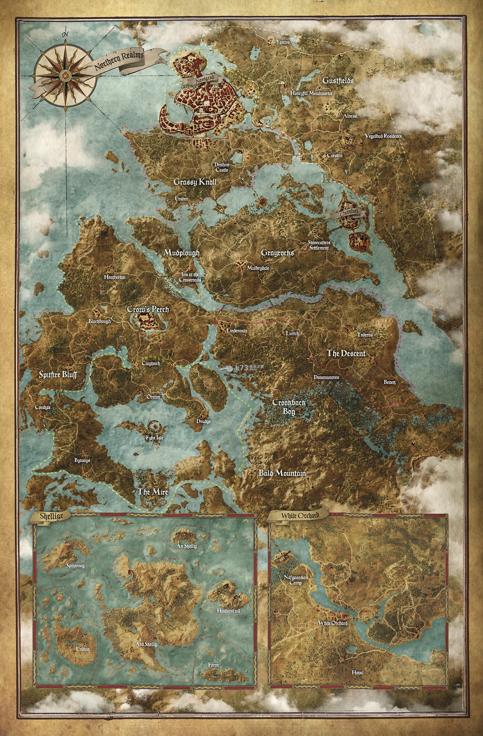 巫师3各区域地图一览