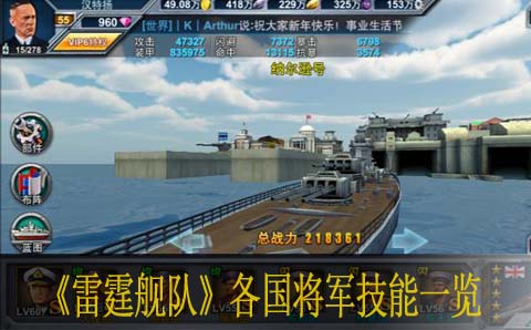 雷霆舰队各国将军技能一览