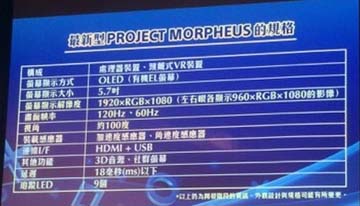索尼Morpheus最新规格公布 2016年上半年上市