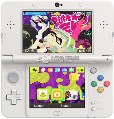 《噴色卡通|Splatoon》"潮色組合"新3DS主題開始配信