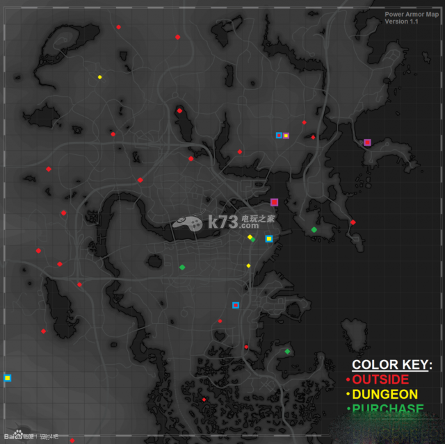 輻射4全部動力甲地圖標(biāo)記位置分享