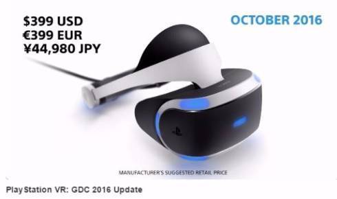 PS VR今年10月上市 单价399美元！