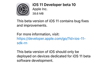 iOS11Beta10更新了什么