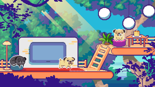 游戏中,你可以扮演一只可爱的巴哥,在公园快乐的